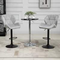 Homcom Bar Stool Fabric Light Grey Pack of 2