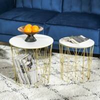 Homcom Round Nesting Side Tables Pack of 2