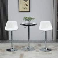 Homcom Round Bar Table with Metal Base Black