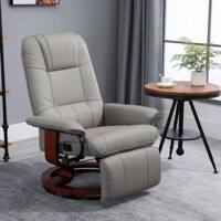 Homcom Massage Chair Faux Leather Grey