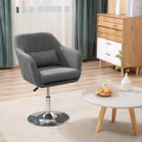 Homcom Swivel Chair for Lumbar Support Dark Grey