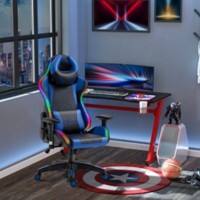Vinsetto Gaming Chair RGB LED Blue