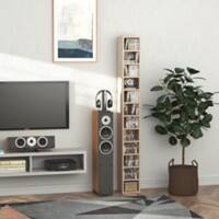 HOMCOM Multimedia Cabinet MDF (Medium-Density Fiberboard) Pine Wood Colour