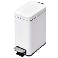 HOMCOM Waste Bin 5 L White Steel