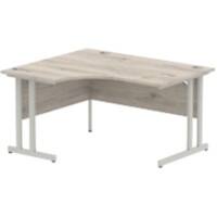 dynamic Impulse Left Hand Desk Rectangular Grey Oak Cantilever 1,400 (W) x 1,200 (D) x 730 (H) mm MFC (Melamine Faced Chipboard)