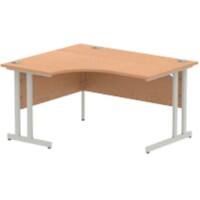 dynamic Impulse Height Adjustable Left-hand Desk Rectangular Oak MFC Grey 1,400 x 1,200 x 730 mm