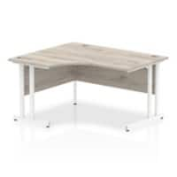 dynamic Impulse Height Adjustable Left-hand Desk Rectangular Oak MFC White 1,400 x 1,200 x 730 mm