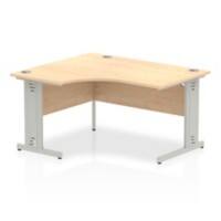 dynamic Impulse Height Adjustable Left-hand Desk Rectangular Maple MFC Grey 1,400 x 1,200 x 730 mm