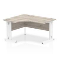 dynamic Impulse Height Adjustable Left-hand Desk Rectangular Oak MFC White 1,400 x 1,200 x 730 mm