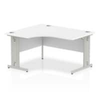dynamic Impulse Left Hand Desk Rectangular White Cantilever 1,400 (W) x 1,200 (D) x 730 (H) mm MFC (Melamine Faced Chipboard)