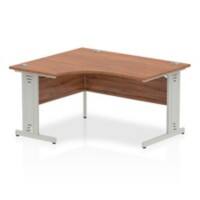 dynamic Impulse Height Adjustable Left-hand Desk Rectangular Walnut MFC Grey 1,400 x 1,200 x 730 mm