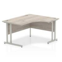 dynamic Impulse Height Adjustable Right-hand Desk Rectangular Oak MFC Grey 1,400 x 1,200 x 730 mm