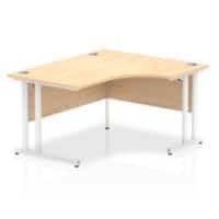 dynamic Impulse Height Adjustable Right-hand Desk Rectangular Maple MFC White 1,400 x 1,200 x 730 mm