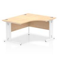 dynamic Impulse Height Adjustable Right-hand Desk Rectangular Maple MFC White 1,400 x 1,200 x 730 mm