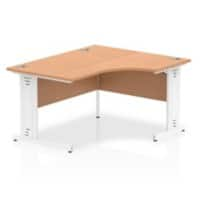 dynamic Impulse Height Adjustable Right-hand Desk Rectangular Oak MFC White 1,400 x 1,200 x 730 mm