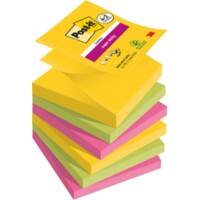 Post-it Super Sticky Z-Notes 76 x 76 mm Carnival Colours 90 Sheets Value Pack 4 + 2 Free