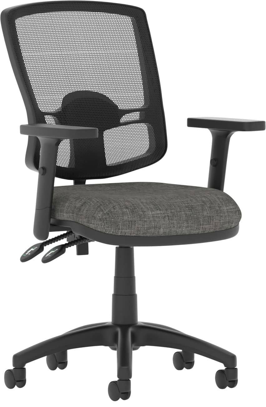 dynamic Eclipse Office Chair Permanent Contact Height-Adjustable Armrest Charcoal 120 kg KC0313 600 x 600 x 970 mm
