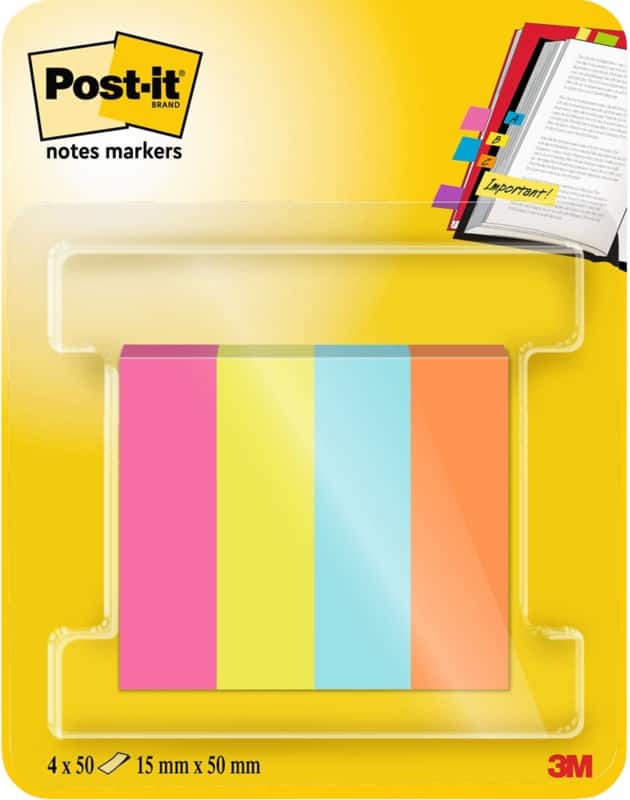 Post-it Page Markers 670-4-POP Blue, Green, Orange, Pink 1.5 x 5 (W x H) cm