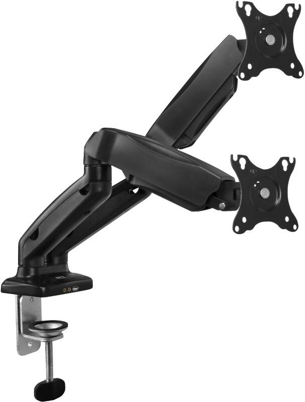 ACT Office Monitor Arm AC8312 Height Adjustable 32 Inch 670 x 148 x 172 mm Black 32" gas spring, 2 monitors