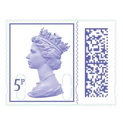 Royal Mail Postage Stamps 5P UK Self Adhesive Pack of 25