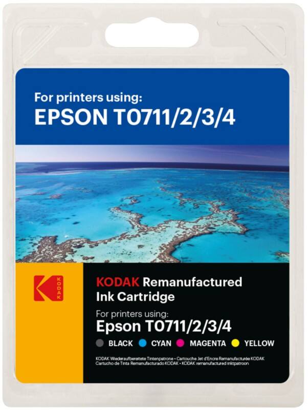 Kodak Ink Cartridge Compatible with Epson C13T07154012 T0715 Black, Cyan, Magenta, Yellow Pack of 4