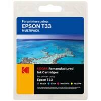 Kodak Ink Cartridge Compatible with Epson C13T33374011 Black, Cyan, Magenta, Yellow Pack of 5