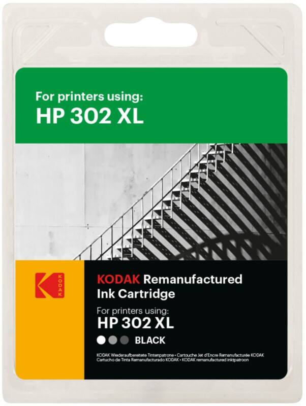 Kodak 302XL Compatible with HP Ink Cartridge F6U68AE Black 15 ml