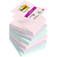 Post-it Sticky Z-Notes Soulful 76 X 76 Assorted 90 Sheets Pack of 6
