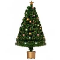 Homcom Artificial Christmas Tree Green with Golden Stand