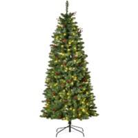 Homcom Artificial Christmas Tree Green with LED Lights 183 cm