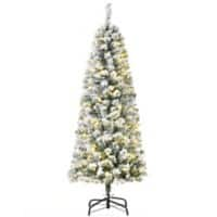 Homcom Artificial Christmas Tree Green with Snow Flocked