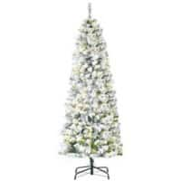 Homcom Artificial Christmas Tree Green with Snow Flocked 183 cm