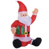 Homcom Christmas Santa Claus Inflatable White, Red 50 x 120 cm