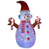 Homcom Christmas Snowman Inflatable White 100 x 240 cm