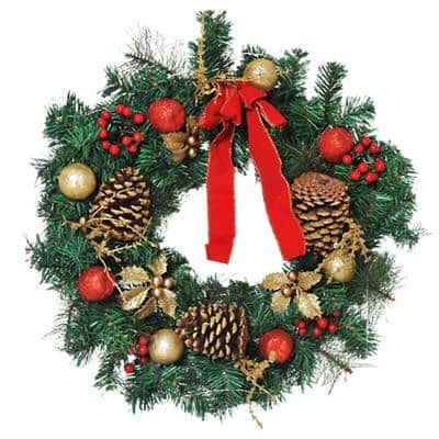 Homcom Christmas Wreath Green 60 x 60 cm