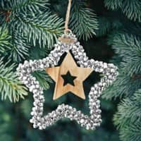 EDCO Christmas Decoration 49398 Silver 17 (W) x 17 (D) x 2 (H) cm