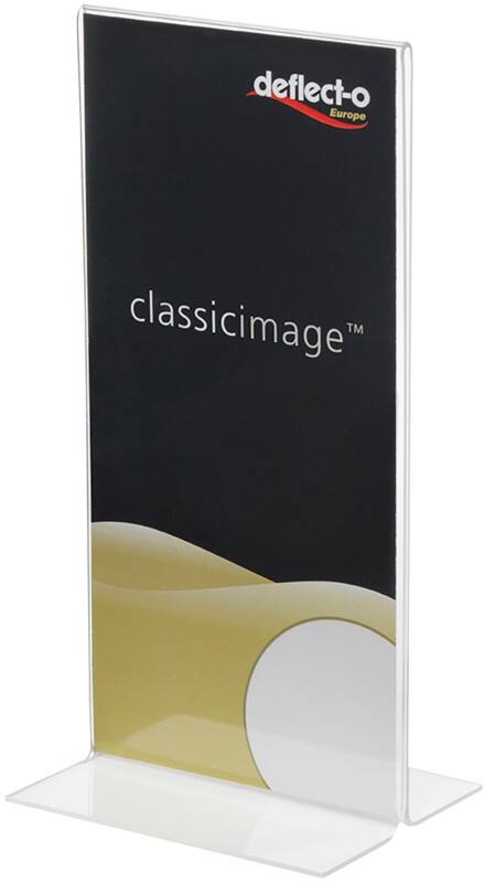 Deflecto Sign Holder DL T-Shape 10 (W) x 8 (D) x 21.5 (H) cm Transparent