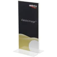 Deflecto Sign Holder DL T-Shape 10 (W) x 8 (D) x 21.5 (H) cm Transparent