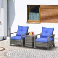 OutSunny Outdoor Furniture Bistro Set Blue and Grey