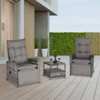 OutSunny Outdoor Furniture Set With Cushions Mixed Grey