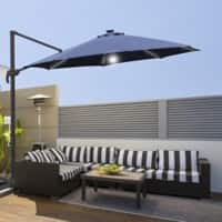 OutSunny Parasol with LED Solar Light Blue