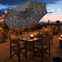 OutSunny Parasol 24 LED Light Grey