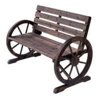 OutSunny Wooden Cart 2 Seater Rustic