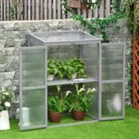 OutSunny Greenhouse 4,7 x 7.6 x 11 cm Fir Wood, Polycarbonate Grey