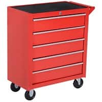 DURHAND Tool Chest 5 Drawers 69 (L) x 33 (W) x 75 (H) cm Red