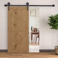 HOMCOM Sliding Door Rail Carbon Steel Brown