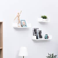 Homcom Set of 3 Floating Shelves White