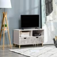 Homcom TV Stand with Drawers Fir Gray