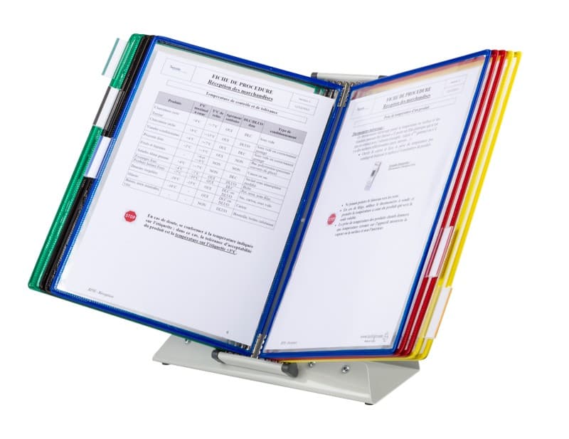 Djois Tarifold Display Panel System 10 Panels A4 Desk Standing PVC (Polyvinyl Chloride) Light Grey