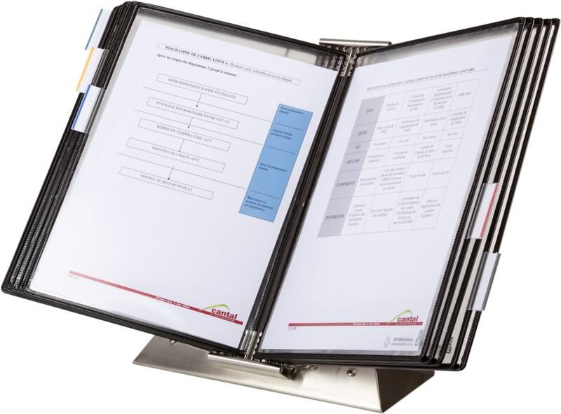 Djois Tarifold Display Panel System 10 Panels A4 Desk Standing PVC (Polyvinyl Chloride) Black